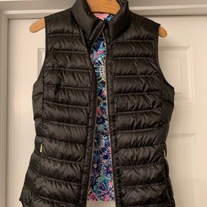 Lily Pulitzer black Elaina puffer vest.